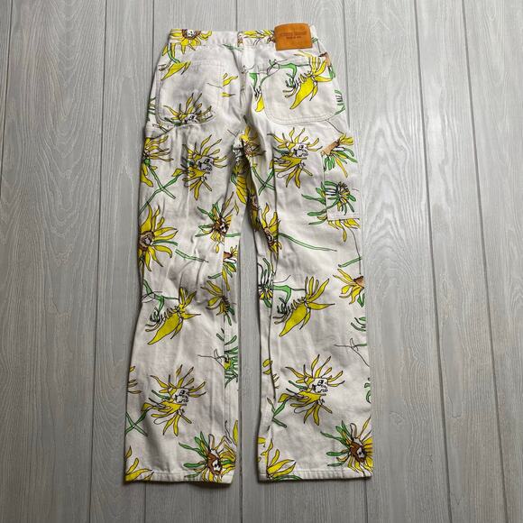 Keith Kelly Men's White Sunflower Double Knee Work Pants Size XXS $165 - Picture 4 of 12